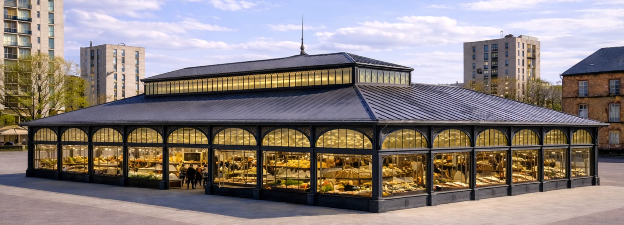 Halle couverte pour le marché